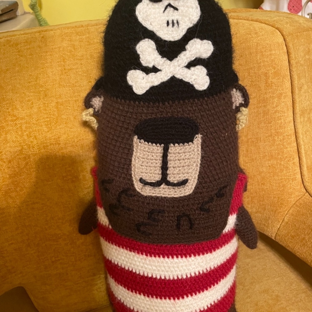 Garnet Hill Kids Pirate Bear Pillow, 20” Tall